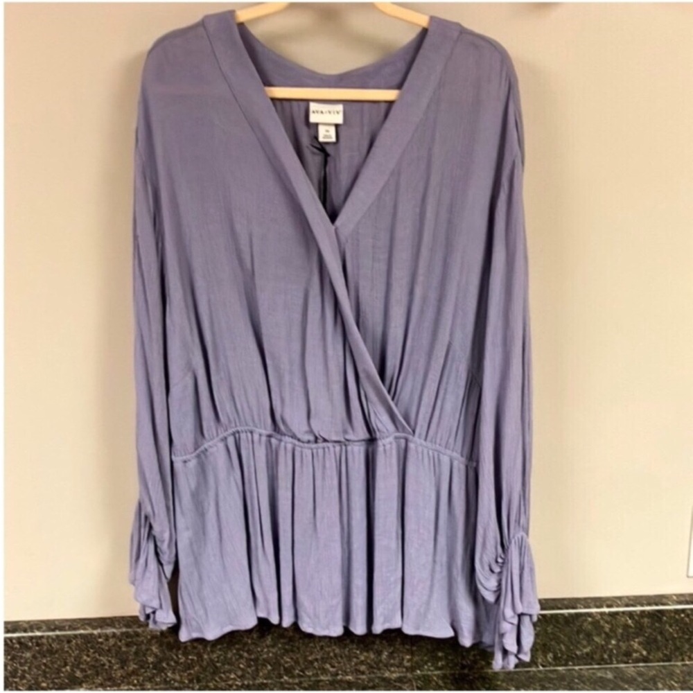 Ava & Viv 3x lilac crinkle dressy shirt nwt